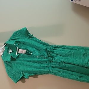 NWT. Jcrew mercantile green eyelet dress size xxs